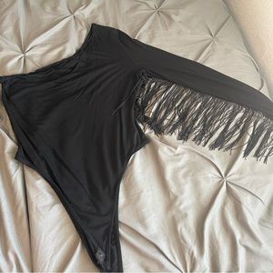 One long sleeve black bodysuit